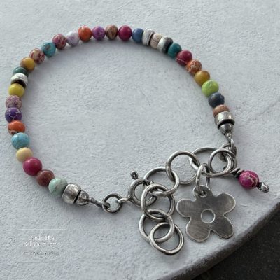 Boho, kwiat - bransoleta /na zamówienie/